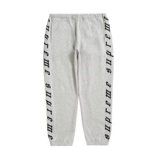 Supreme Raised Embroidery Sweatpant Heather Grey, Size L